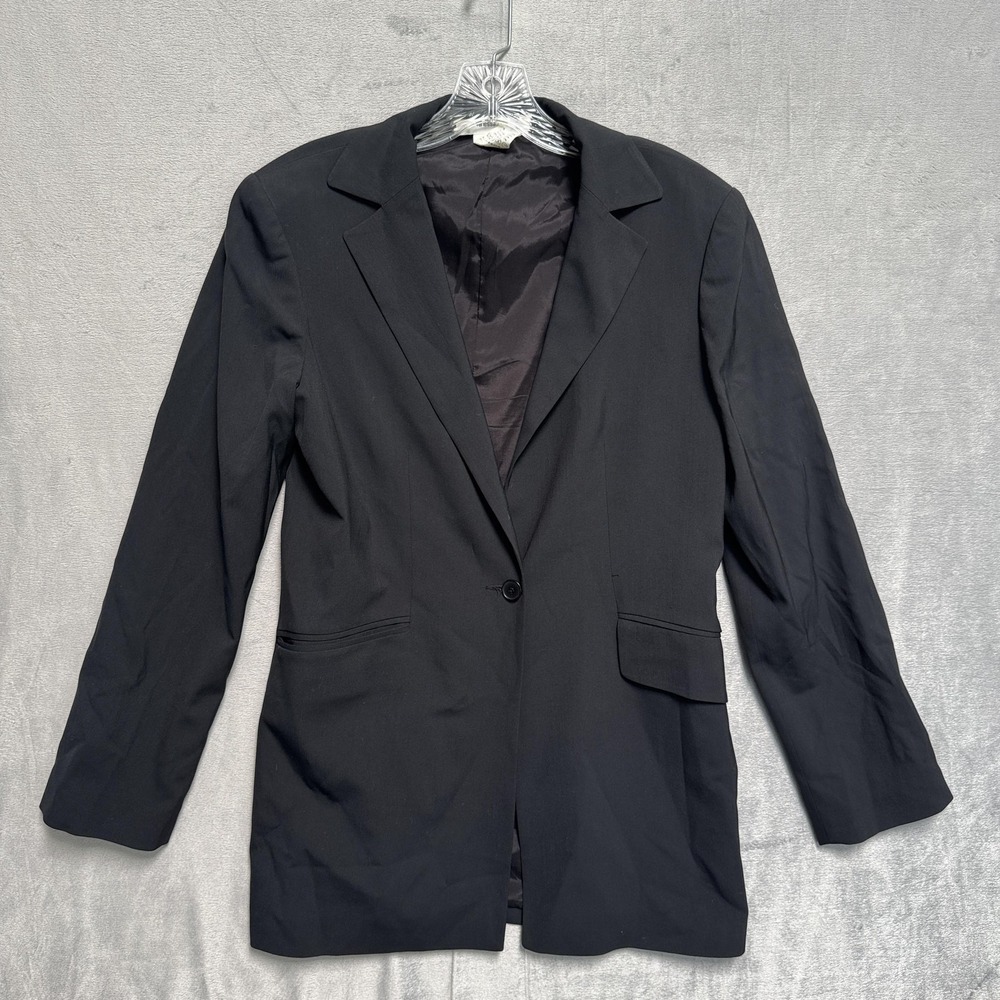Vanessa Bruno Blazer Womens 40 Black One Button Long Lined Wool France Work